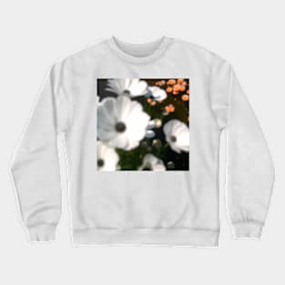 monochrome white flowers Crewneck Sweatshirt